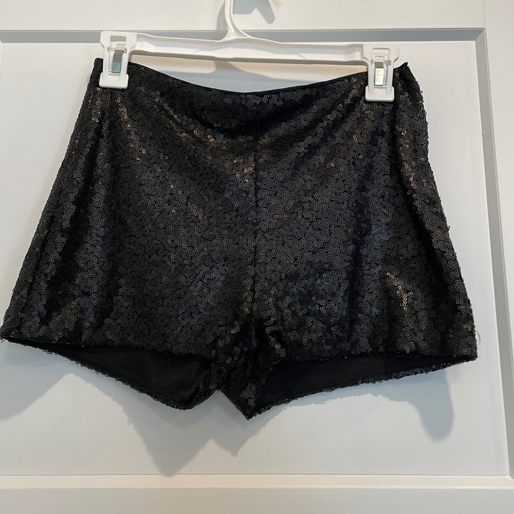 H&M black sequin shorts